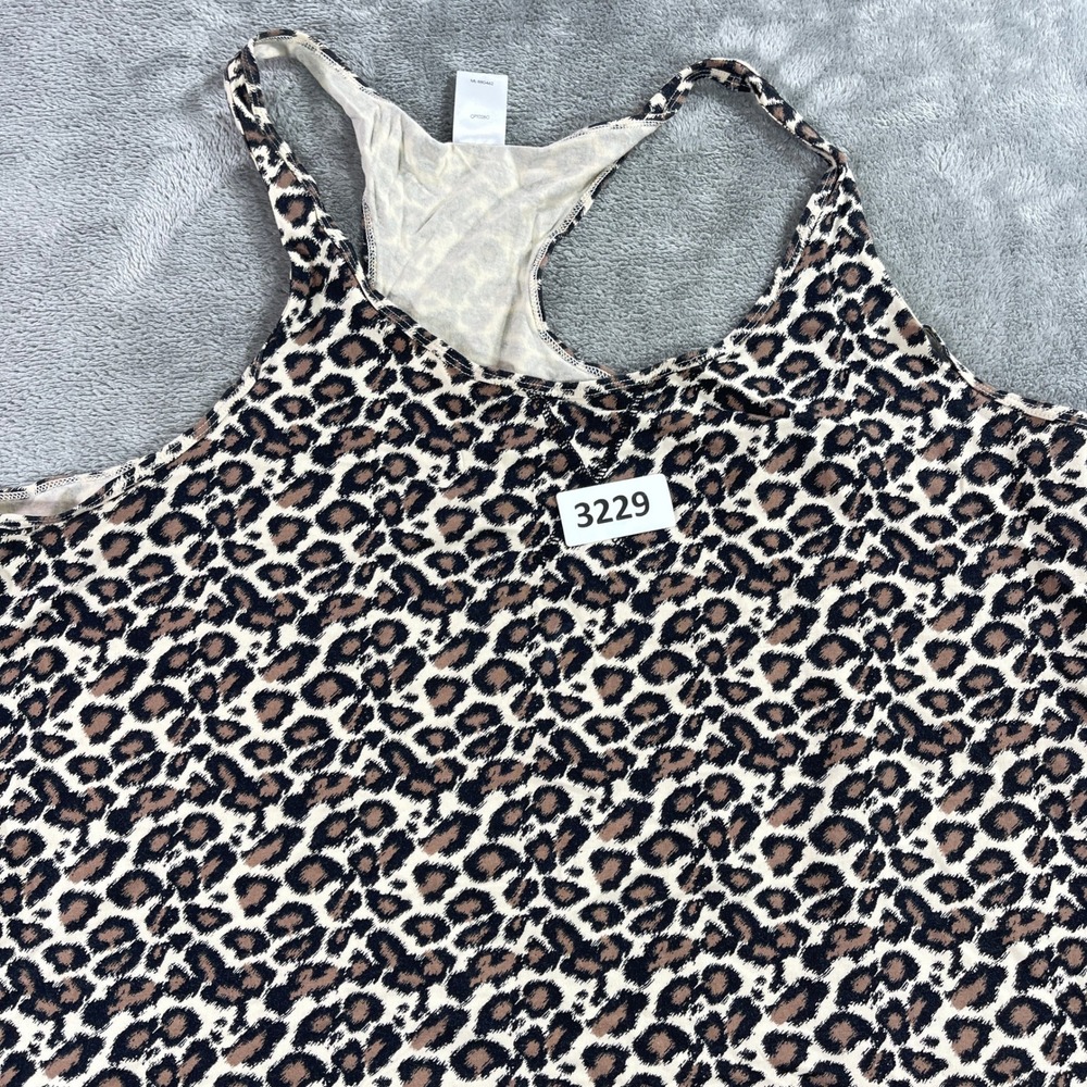 Calvin‎ Klein Pajama Set Women XL Brown Leopard Print Racerback Tank and Shorts